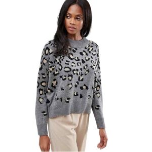 Rag & Bone - Grey Leopard Print Wool Blend Sweater
Sz S